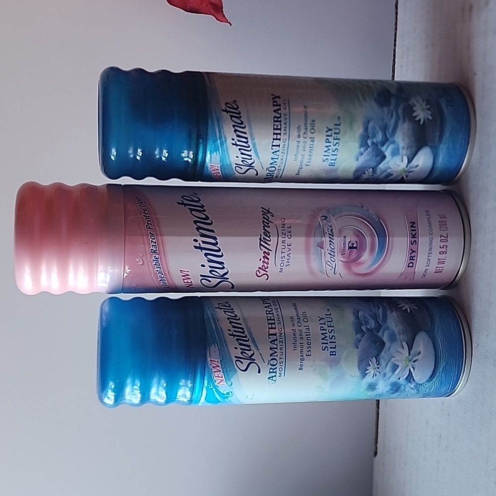 Set of 3 Skintimate 1)Skin Therapy Moisturizing Shave Gel. Lotionized Vitamin E.
